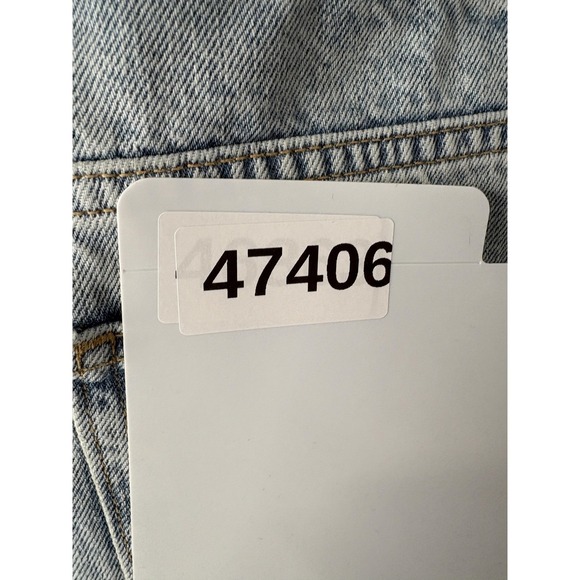 Nuuds Curvy Straight Jeans Womens 29 Blue High Rise Distressed Denim Raw Hem - Picture 15 of 15